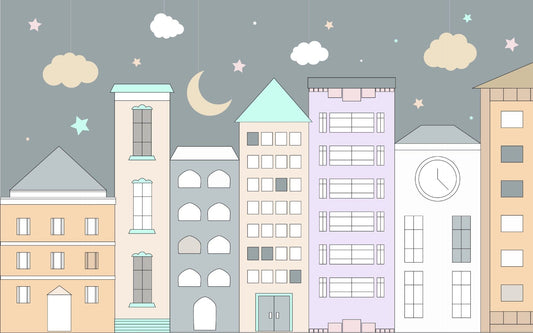 Kids Room Town Wallpaper