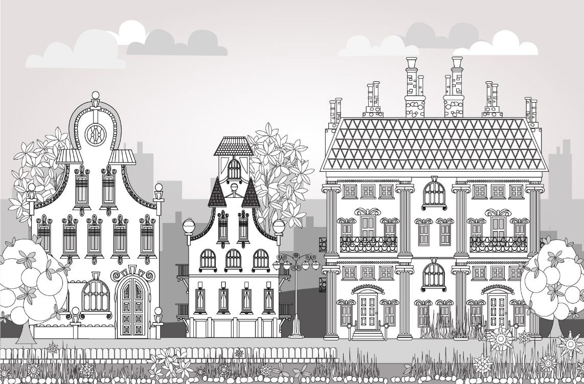 City Town Kids Wallpaper Mural