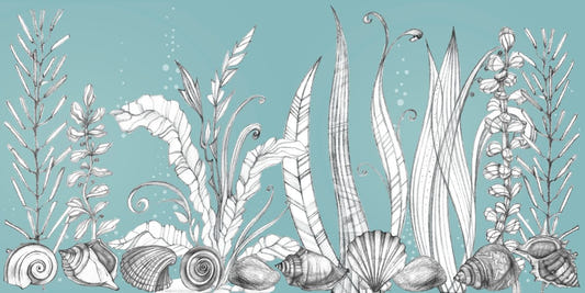 Hand drawn floral wallpaper murals