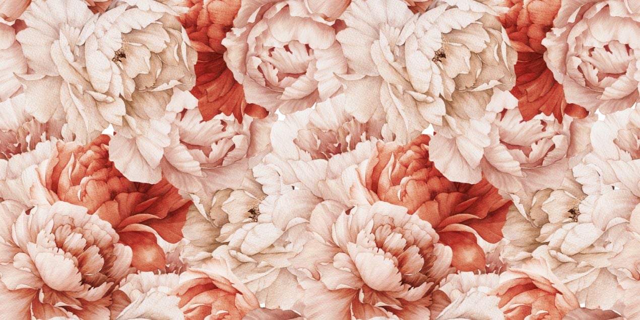 Shameless Peonies Florals Descolar e colar Wallpaper Murals