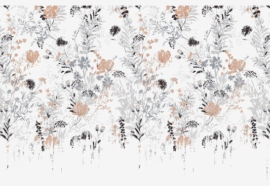 Retro -Stilblatt Wallpaper Wandbild