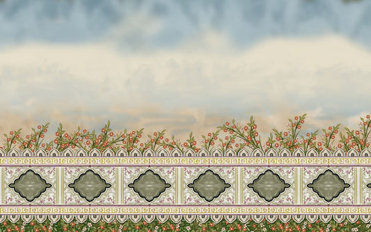 Mughal puutarha -aita taustakuva seinämaalaus