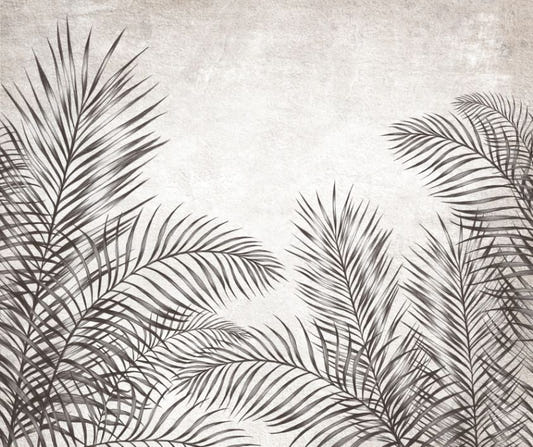 Monocromo di palme foglie sfondi murales