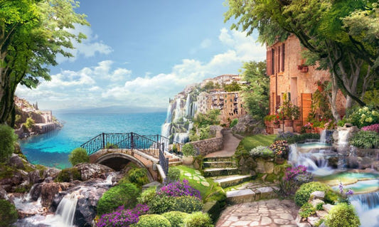 Alte Häuser von Italien Wallpaper Wandbild