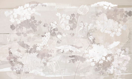 Wildflowers on brown concrete wallpaper murals