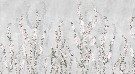 Vita färgade blomgrenar <tc>Skala och fäst</tc> Fototapeter
