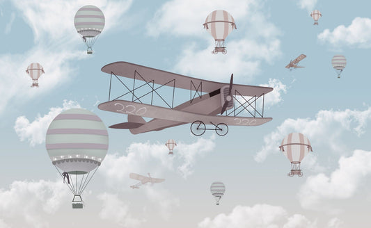 Biplane dans le ciel