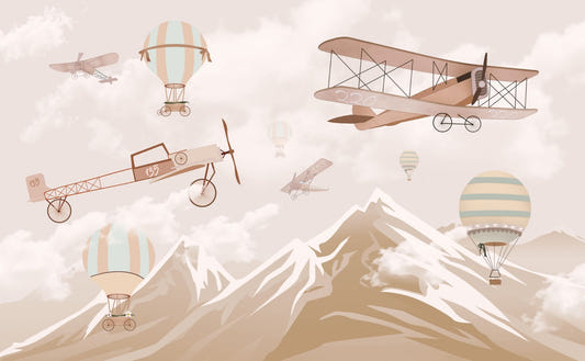 Luftflugzeug auf Berg Tapete