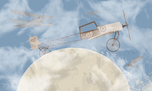 Flugzeuge auf dem Mond Wallpaper Wandbilder
