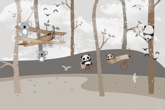 Süße Koalas und Pandas Wallpaper Wandbilder