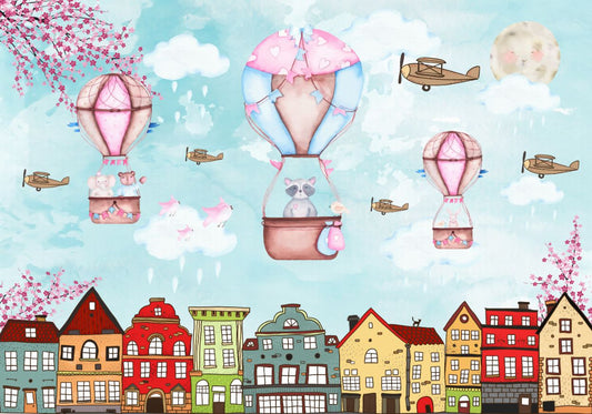 Varmluftballoner tapetmalerier