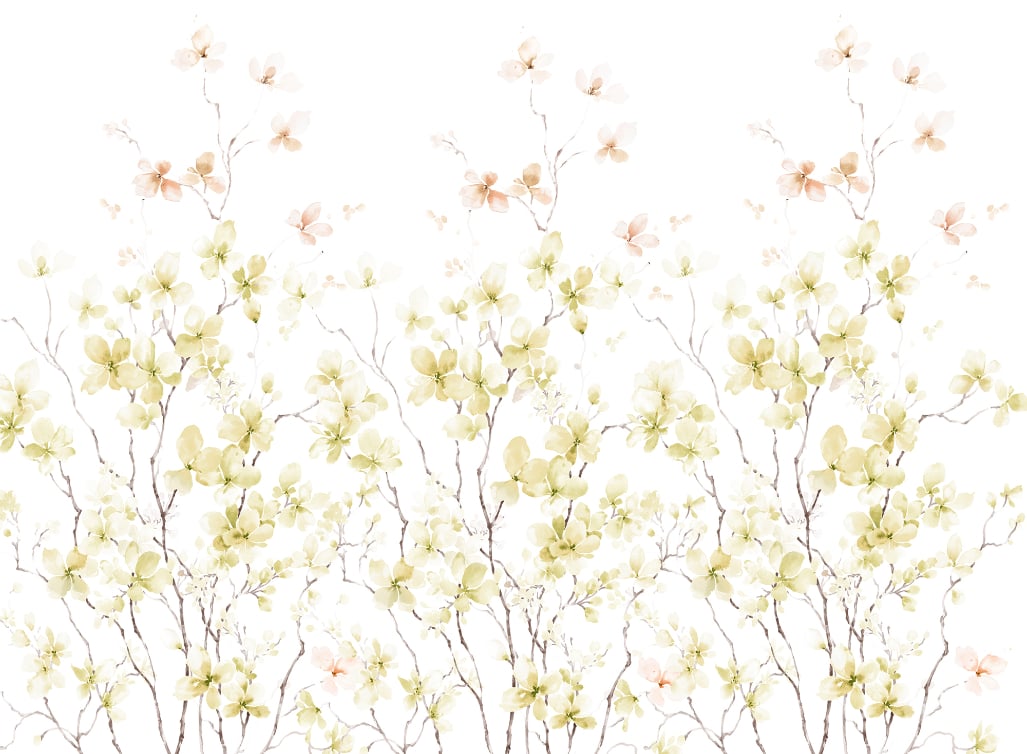 Watercolor yellow flower Wallpaper murals