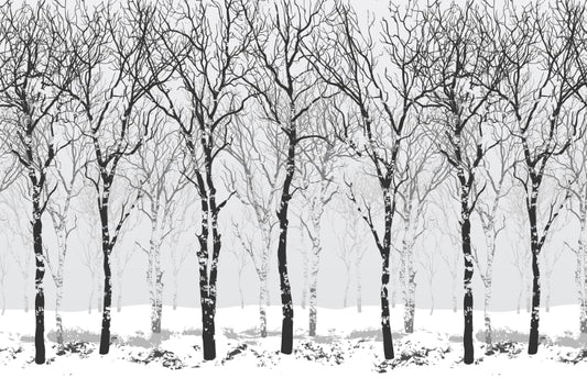 Winter Snow Forest Tree Wallpaper Murals