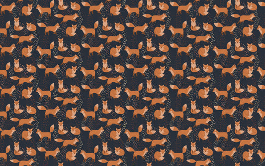 Orange Foxes Kinderzimmer wiederholen Muster Tapete
