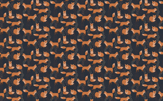 Orange Foxes Kinderzimmer wiederholen Muster Tapete