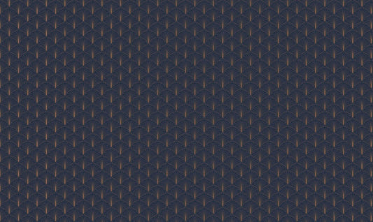 Blue Gold Art Deco Repeat Muster Wallpaper