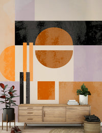 Minimalist Abso Light Geometry wallpaper, stylish block pattern.