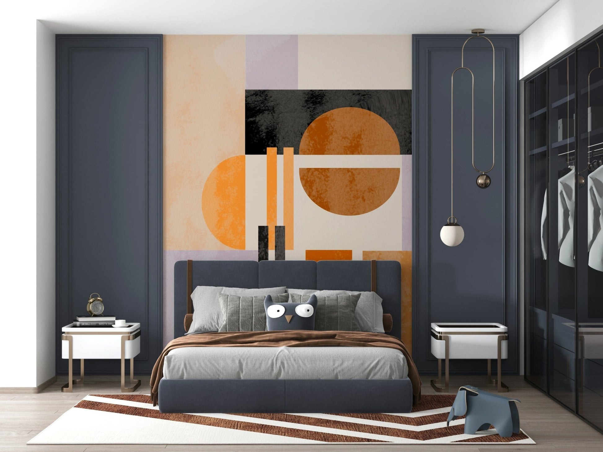 Light Abso Light Geometry colors, calming space mural design.