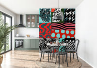 A contemplative subtle design wallpaper mural for a feature wall.

