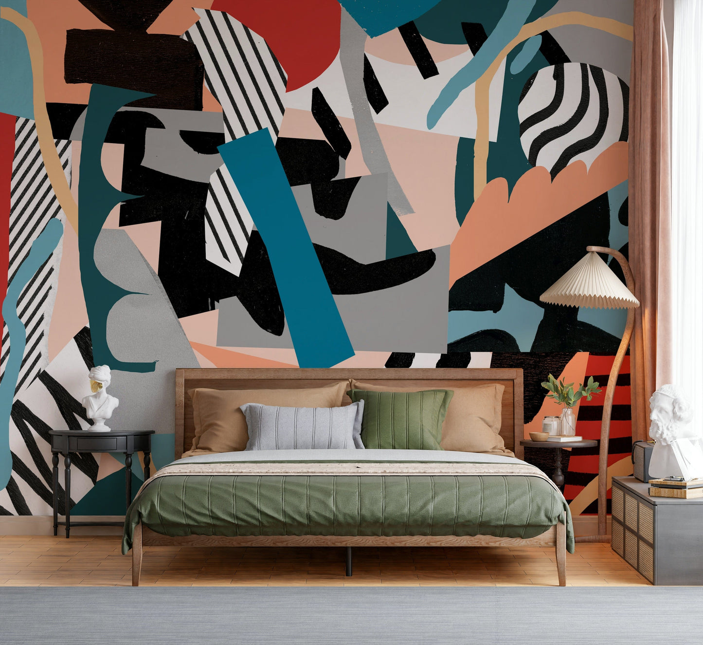 A beautiful modern art wall mural of fluid motion.

