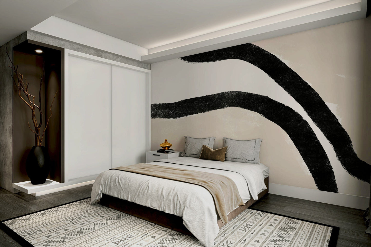 A serene minimalist design wall mural for your decor.

