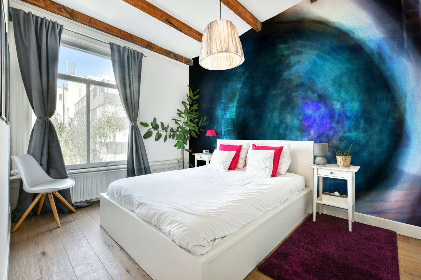 Shades of blue, from light to deep.

