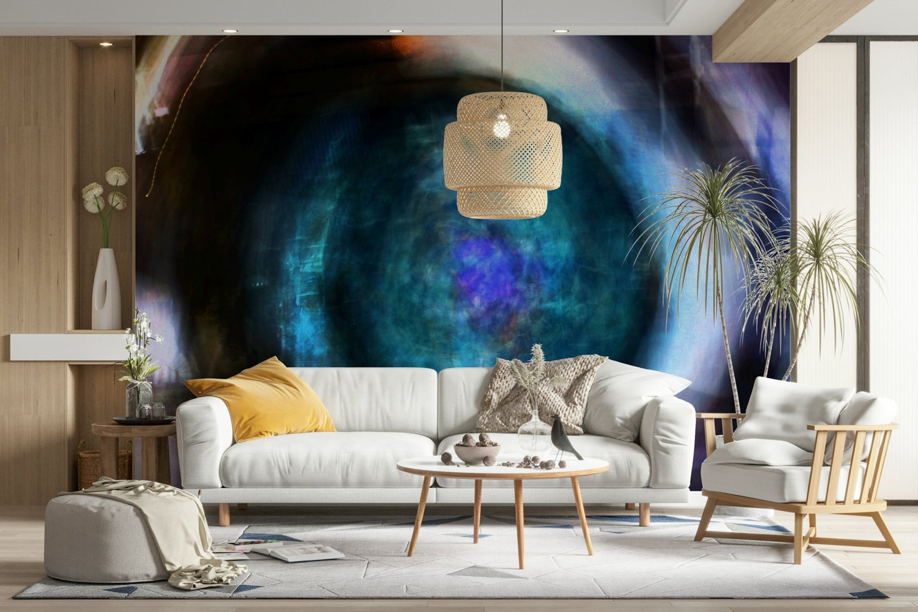 Abstract blue swirling pattern.

