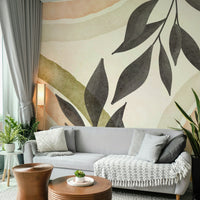 Light and airy botanical watercolor wall mural

