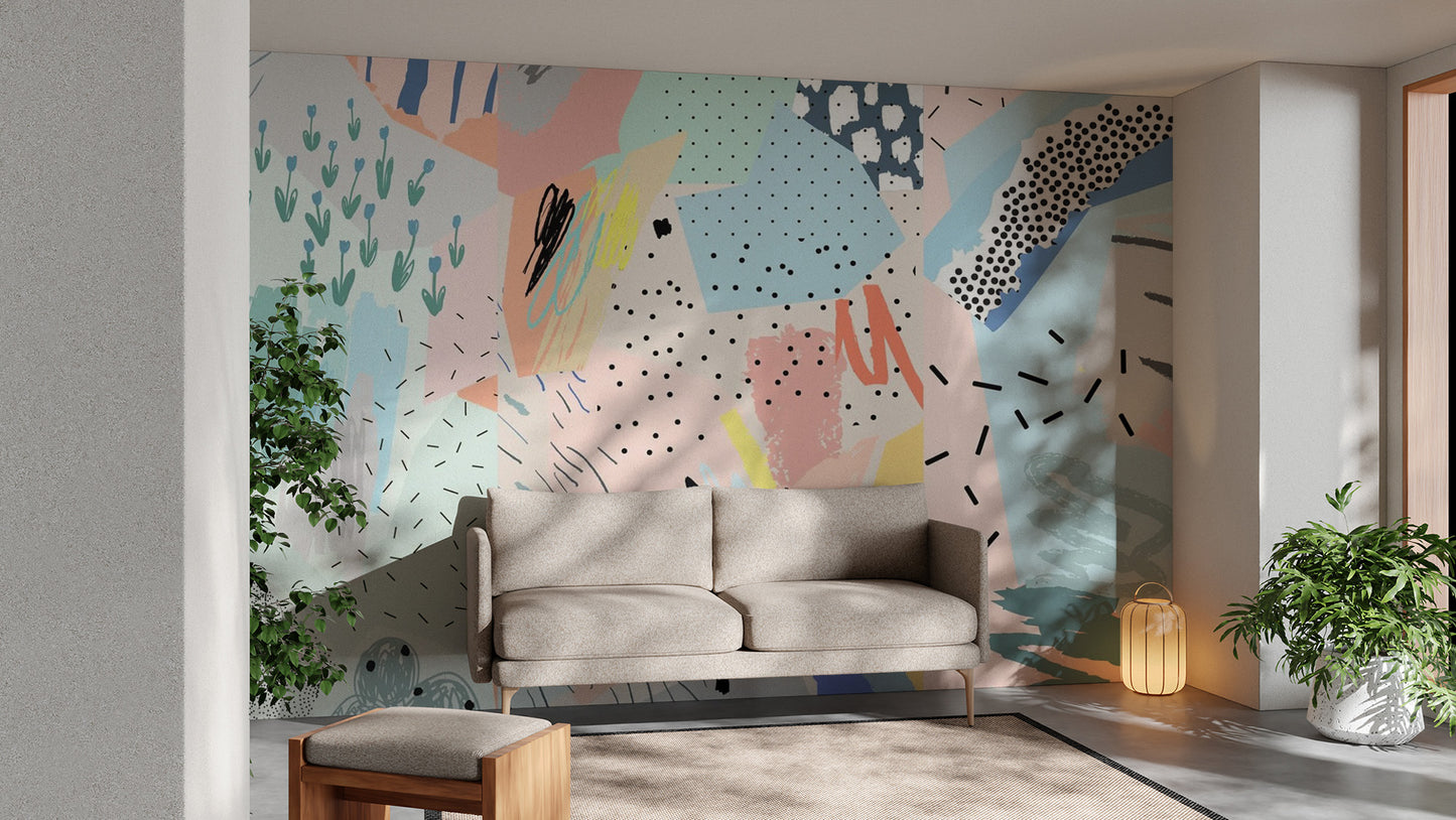 Vibrant abstract strokes wallpaper for walls
