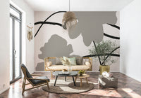 A beautiful abstract brushstrokes wallpaper mural for a modern home.

