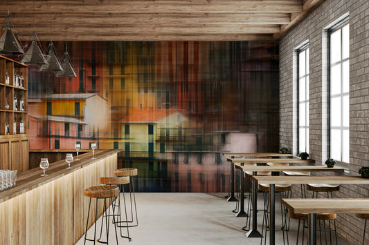Fresque murale abstraite de paysage urbain -2405147