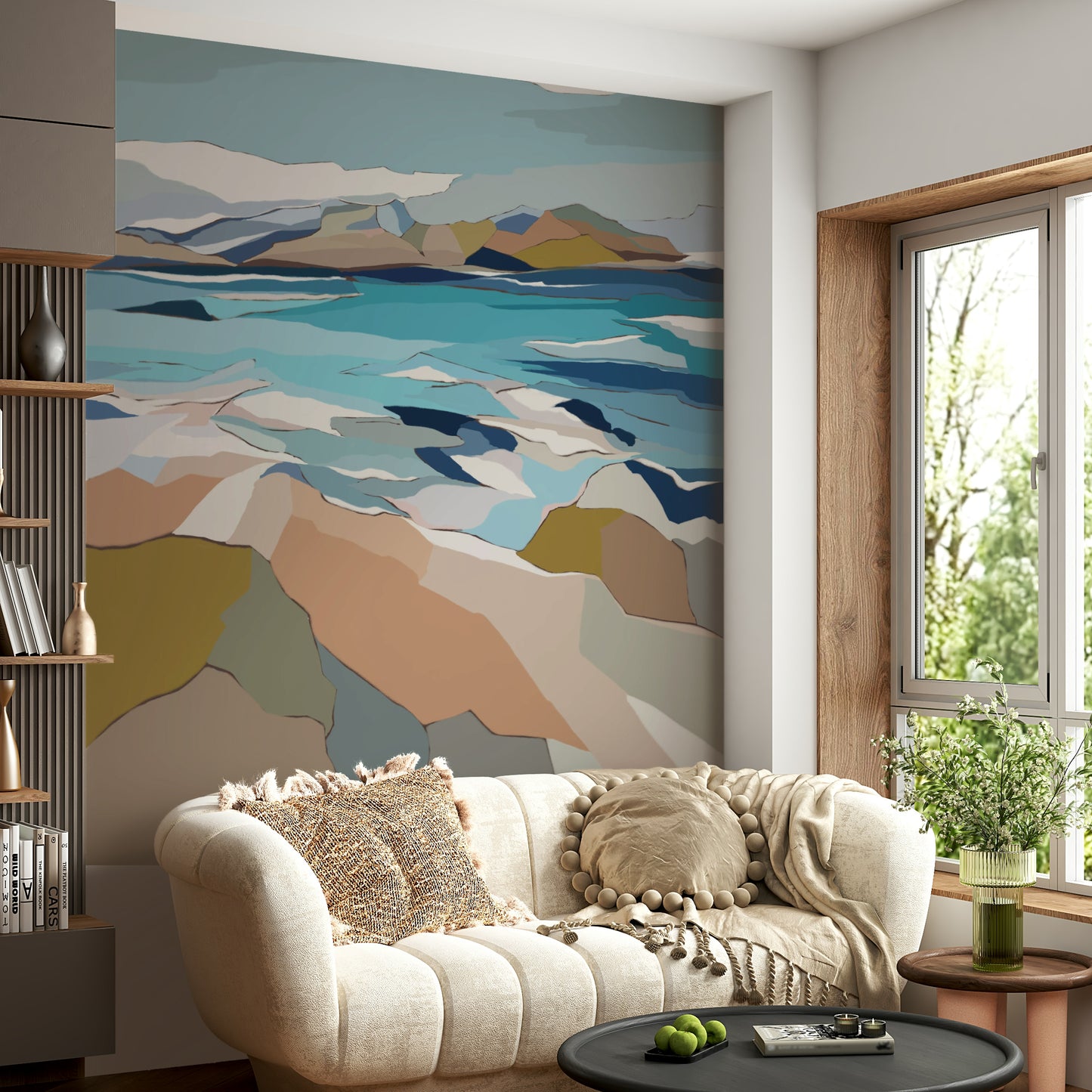 Bedroom ocean-inspired mural

