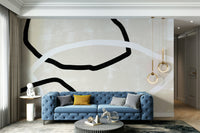 A beautiful modern geometric wall mural for a living room.

