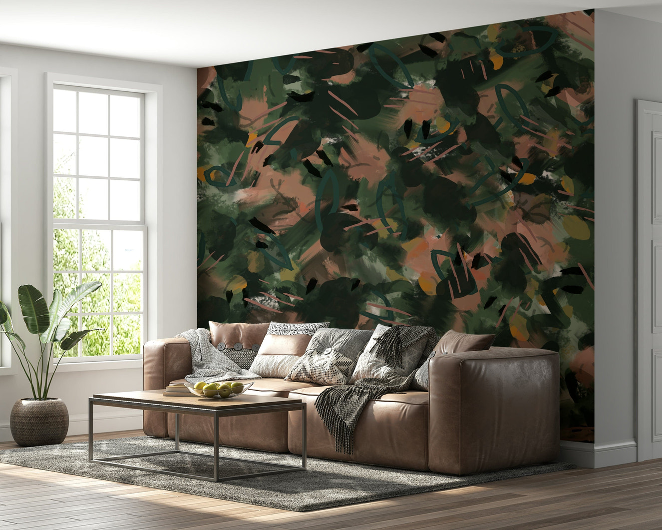 Abstract Earth Tones Wall Mural -2607083