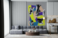 An artistic chaotic form mural for home decor.