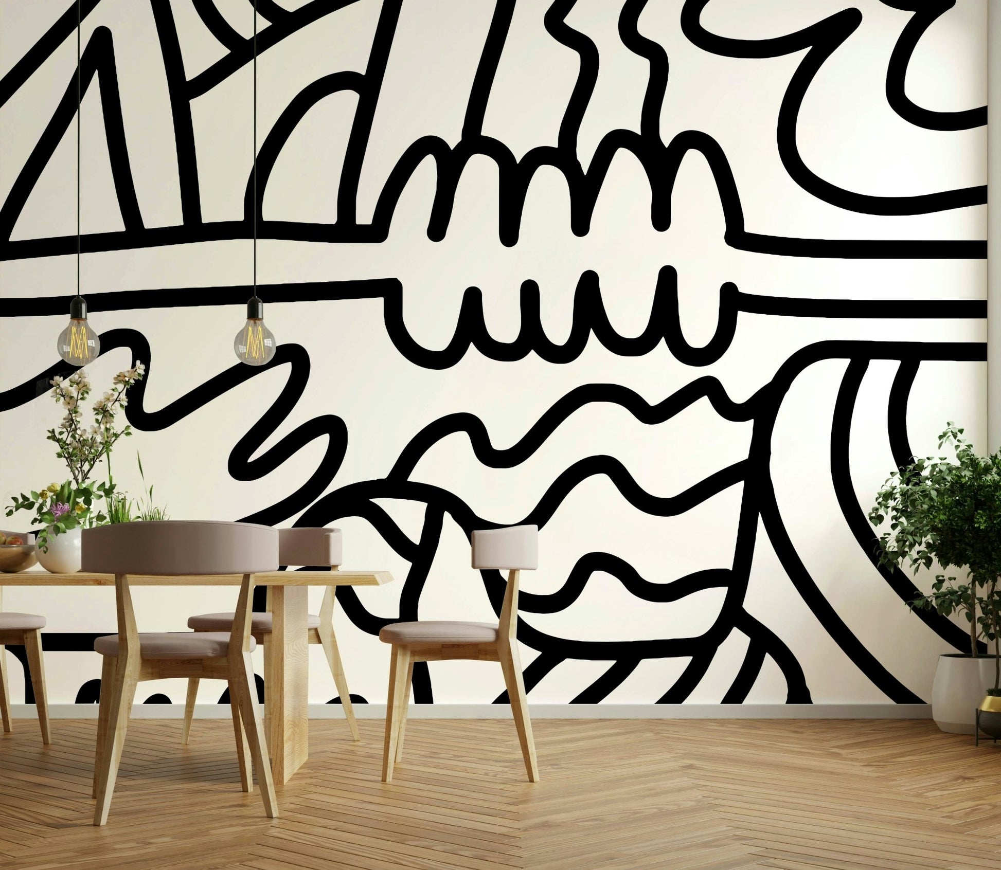 Wall mural with abstract flow perfect for offices or bedrooms

