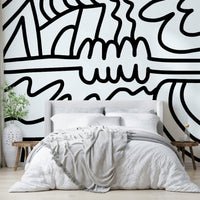 Minimalist mural design adding balance and harmony

