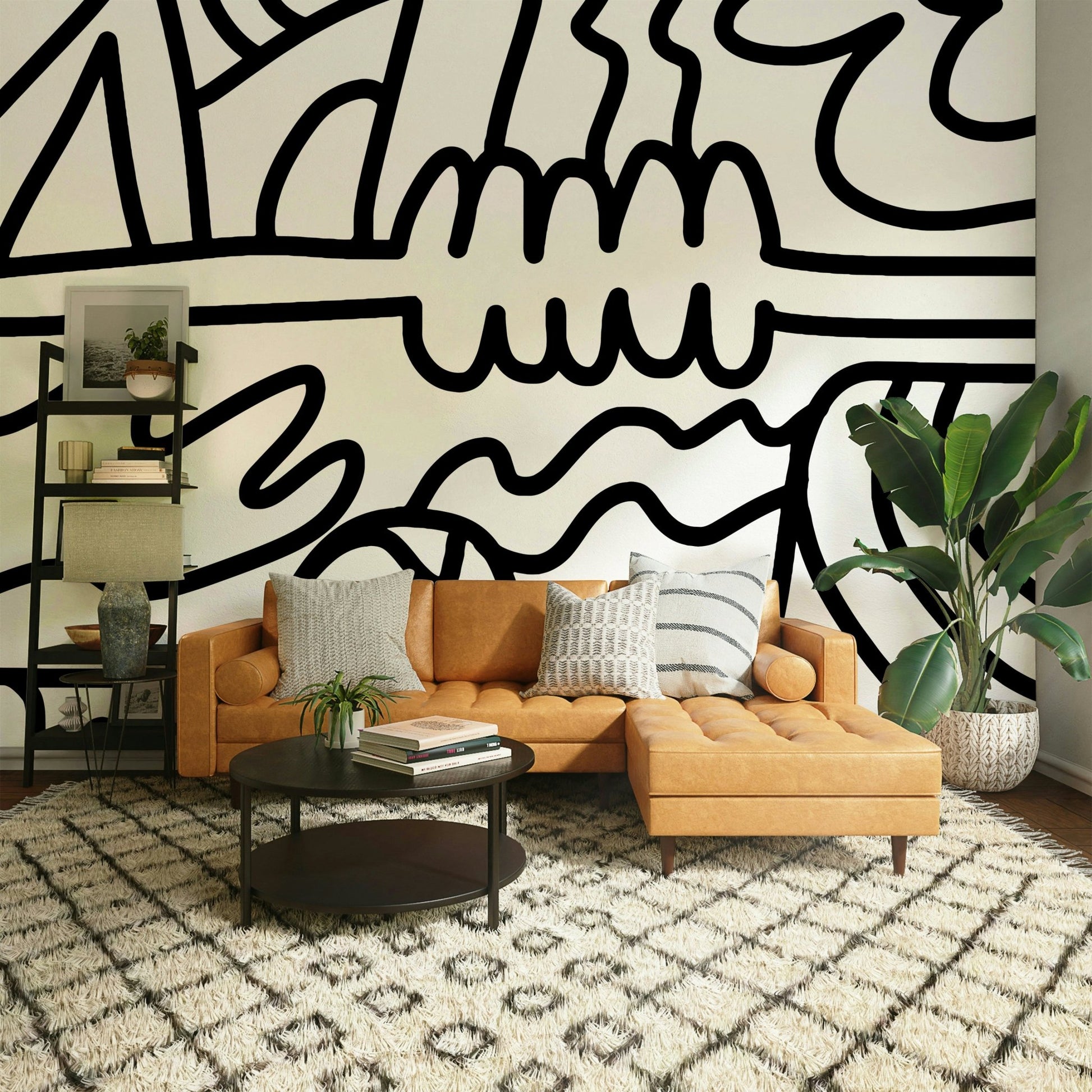 Elegant wall mural with smooth transitions and layered tones

