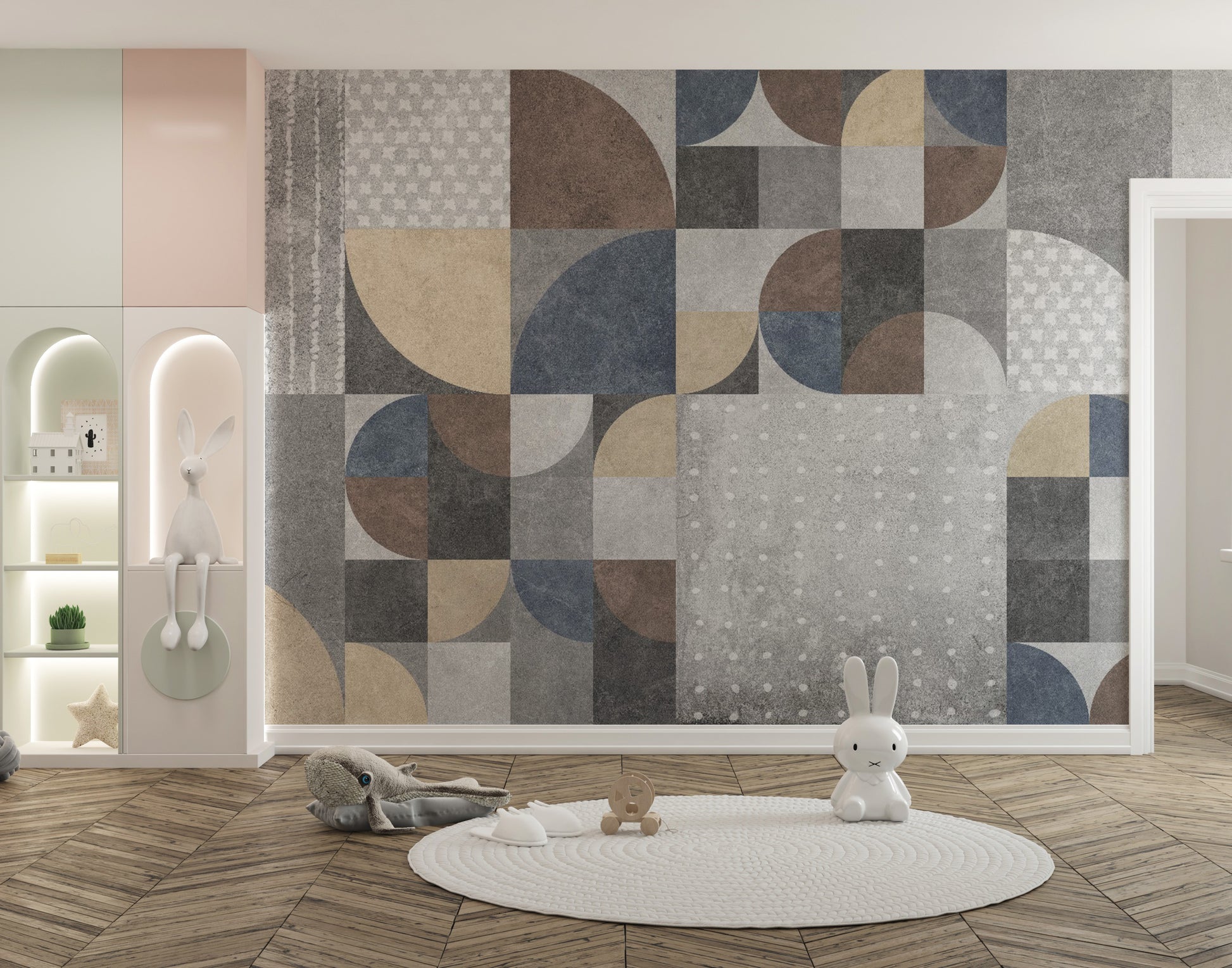 Abstract Cement Texture Geometric Wallpaper - Giffywalls