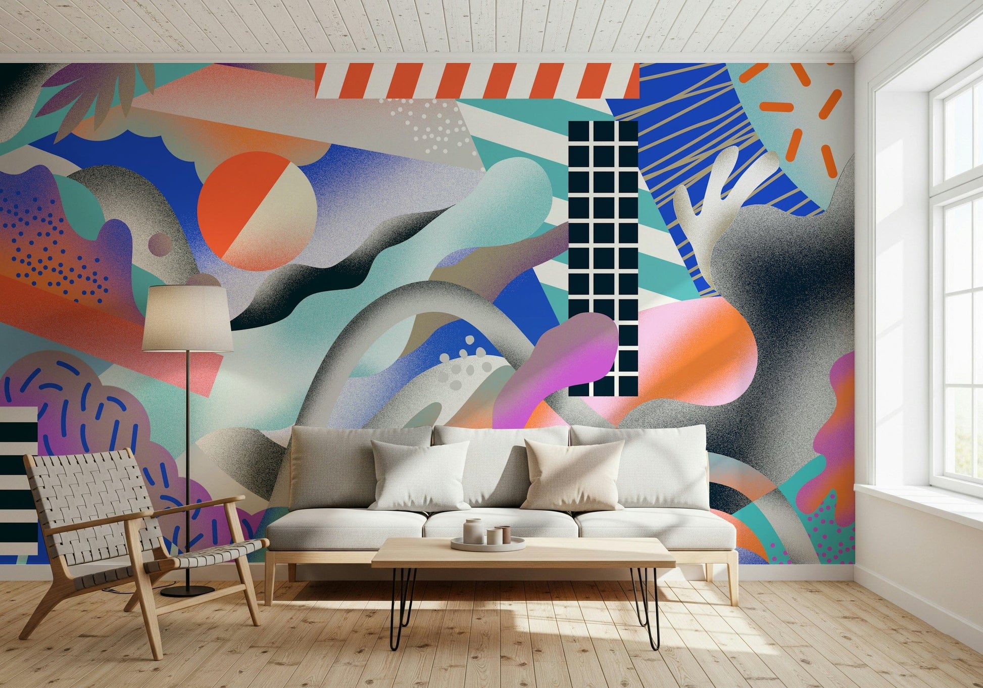 A beautiful modern art wall mural of subtle texture.

