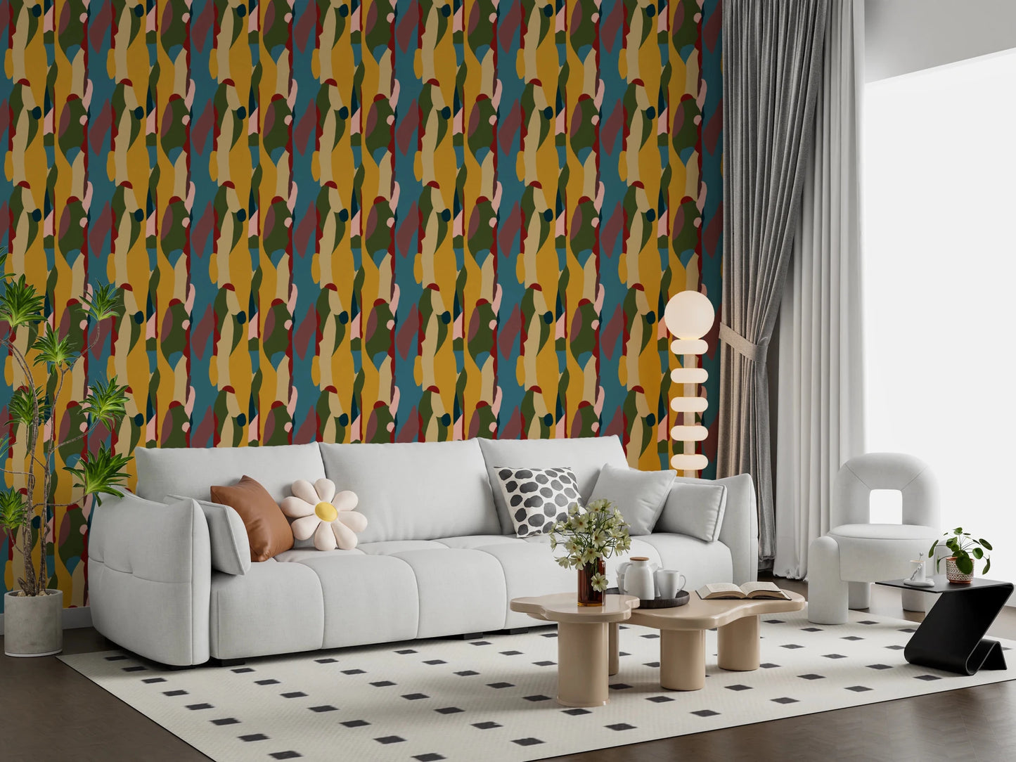 Seamless tile of hallway Abstract Harmony Geometry Shapes Wallpaper illustration
