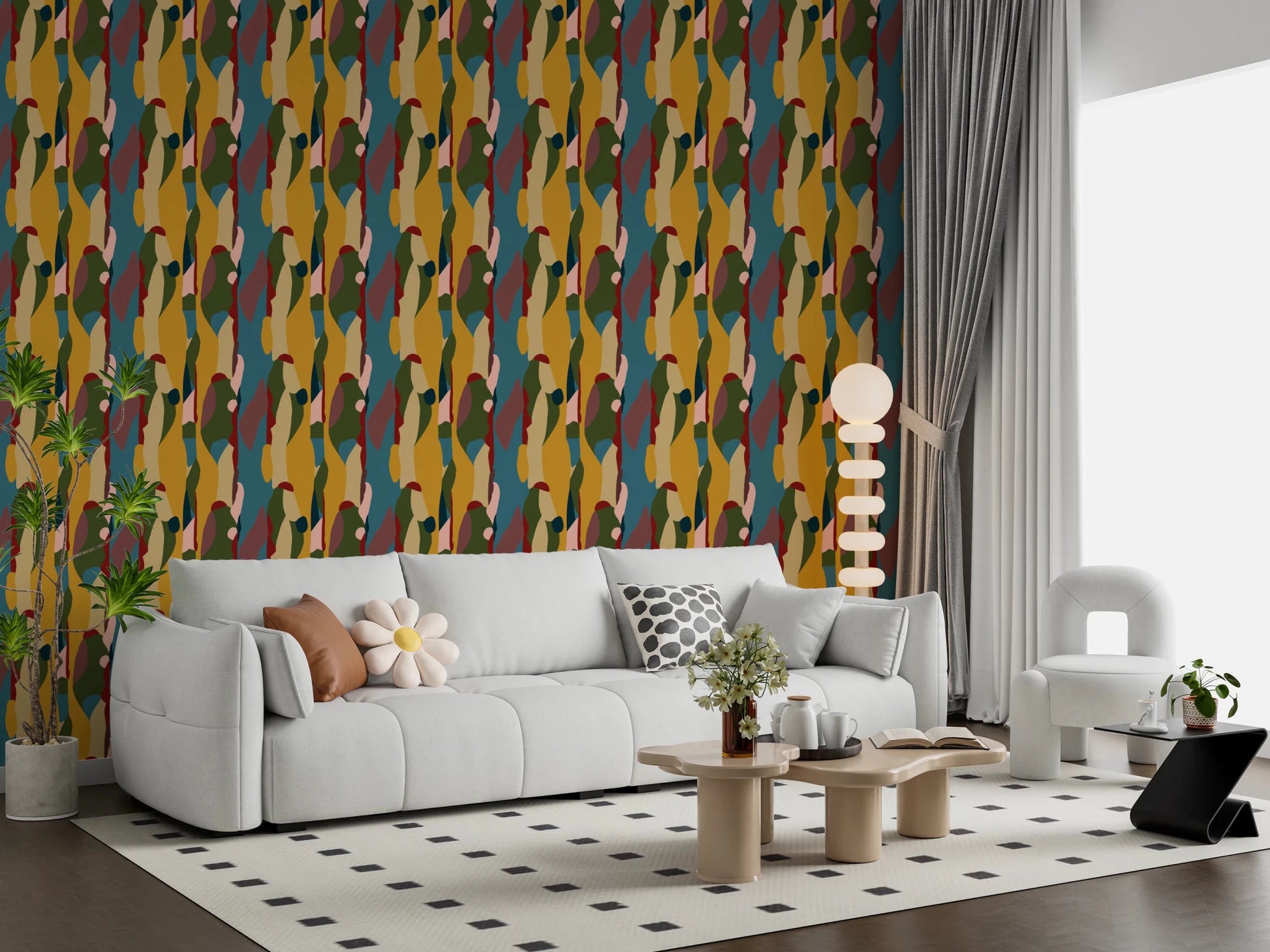 Seamless tile of hallway Abstract Harmony Geometry Shapes Wallpaper illustration