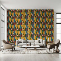 Modern Abstract Harmony Geometry Shapes Wallpaper with bold shape layout