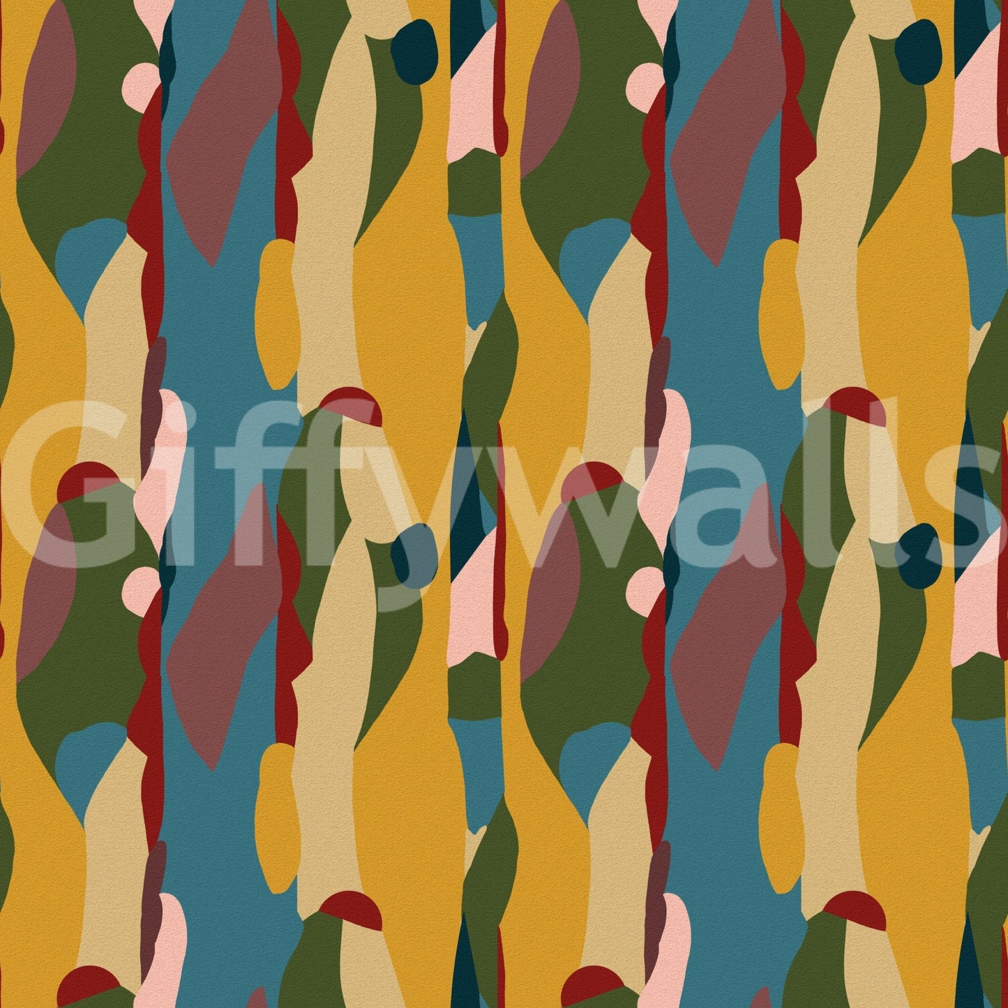 Abstract Harmony Geometry Shapes Wallpaper featuring contemporary color blocks