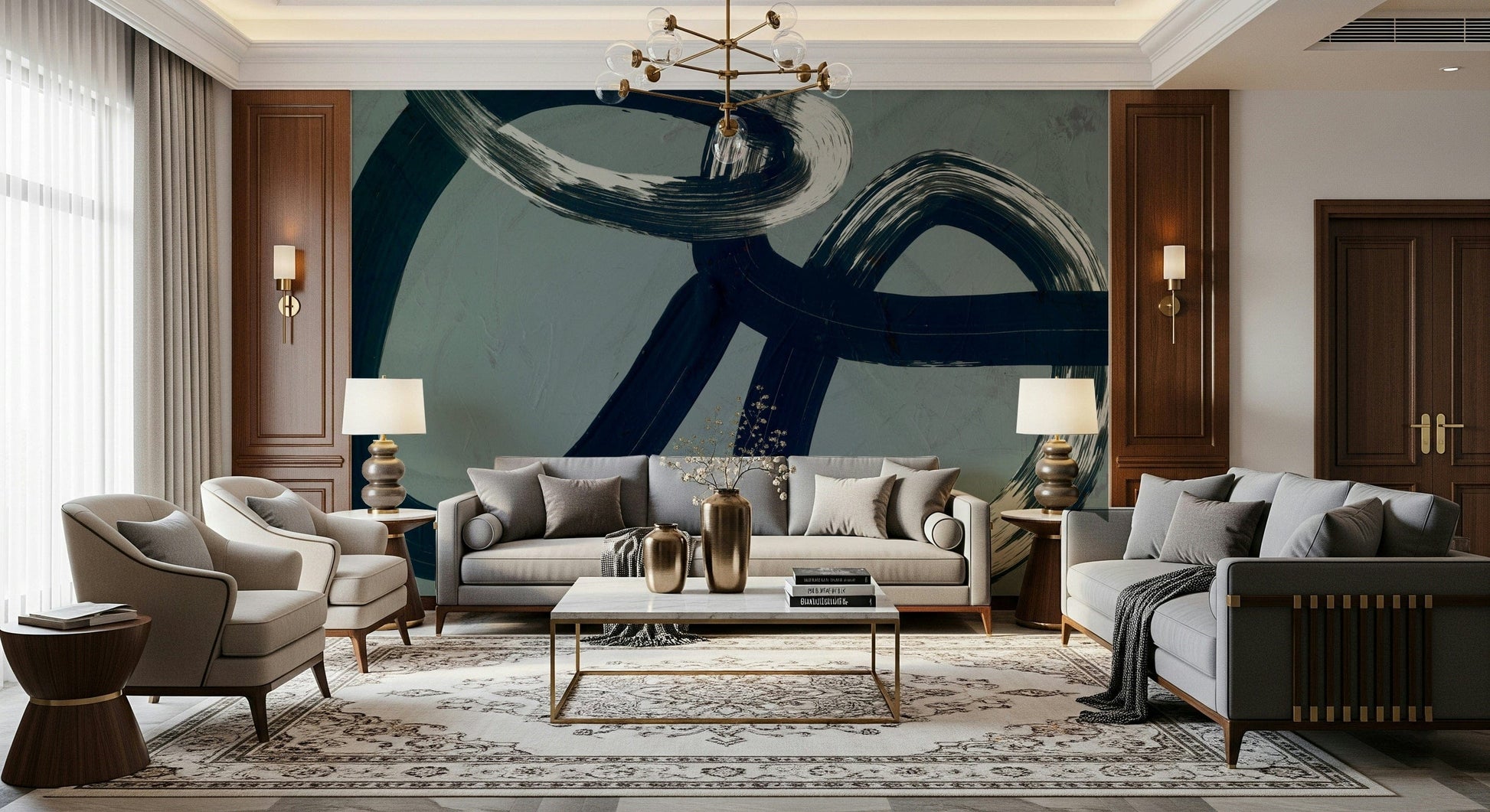 A classic abstract design wallpaper for walls.


