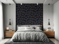 Modern wallpaper featuring abstract foliage in rich, dark colors for stylish walls.