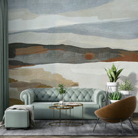 Soft abstract landscape wallpaper for calm interiors

