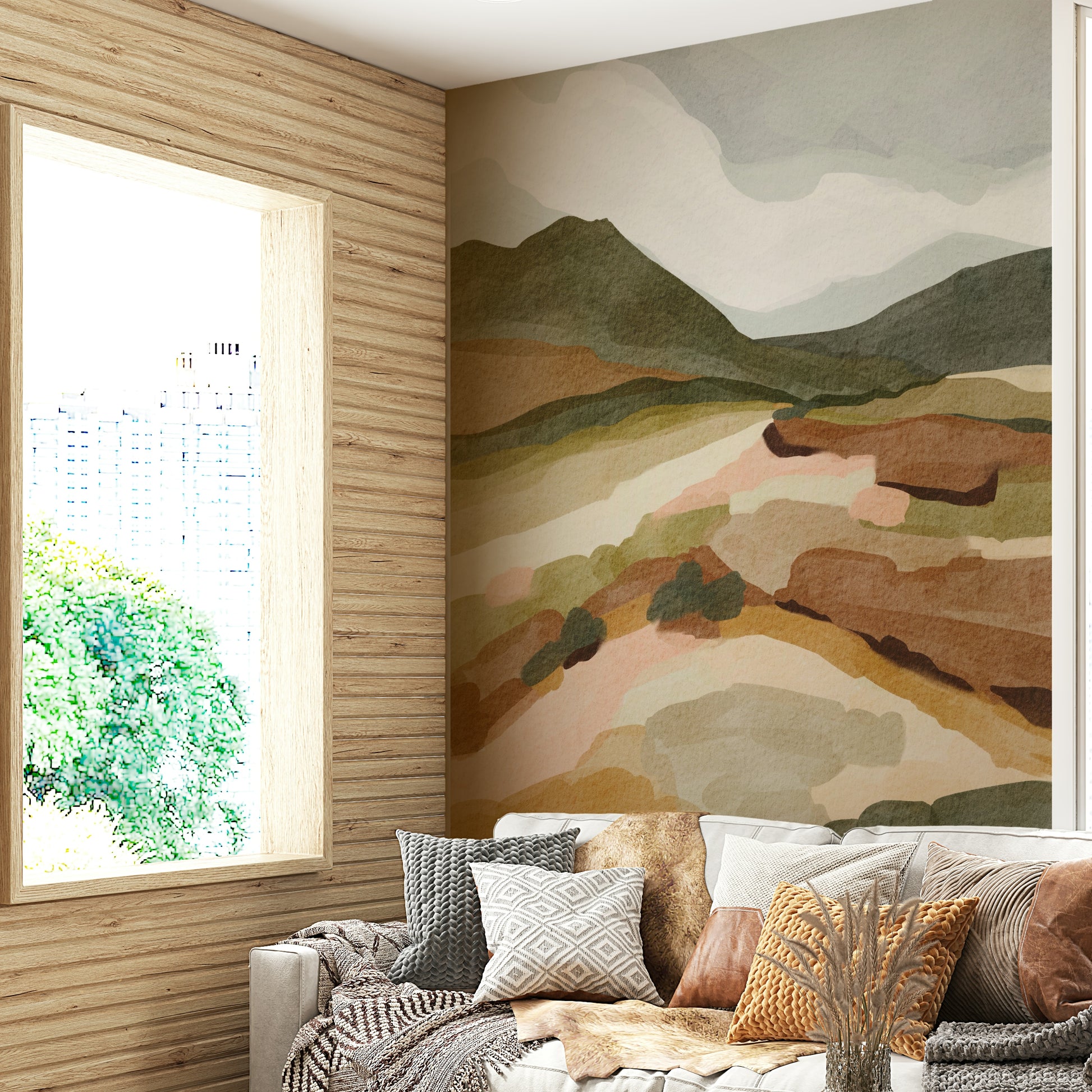 Abstract Mountainscape wall mural

