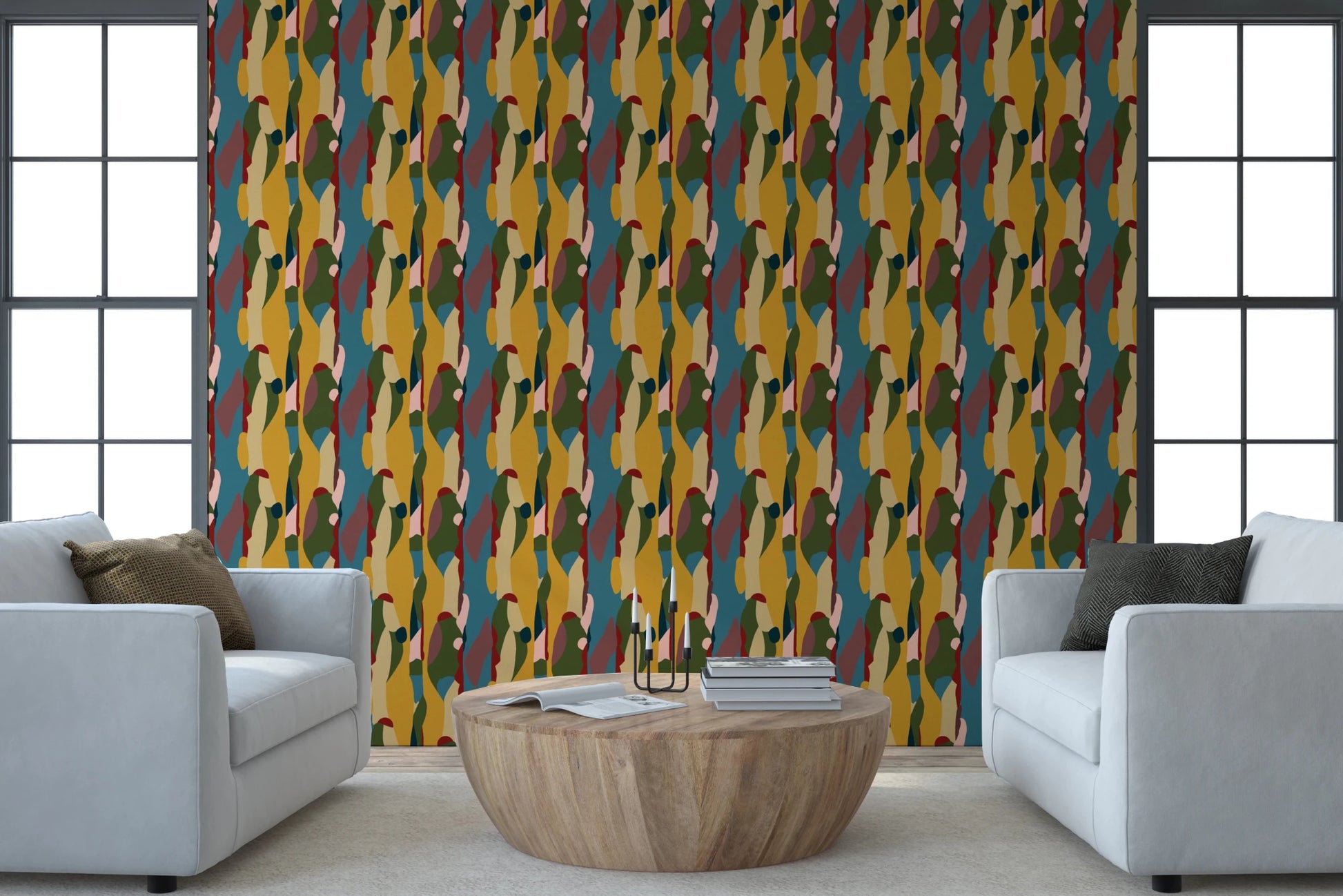 Visual depth created by Abstract Shapes Modern Geometry Wallpaper patterns.