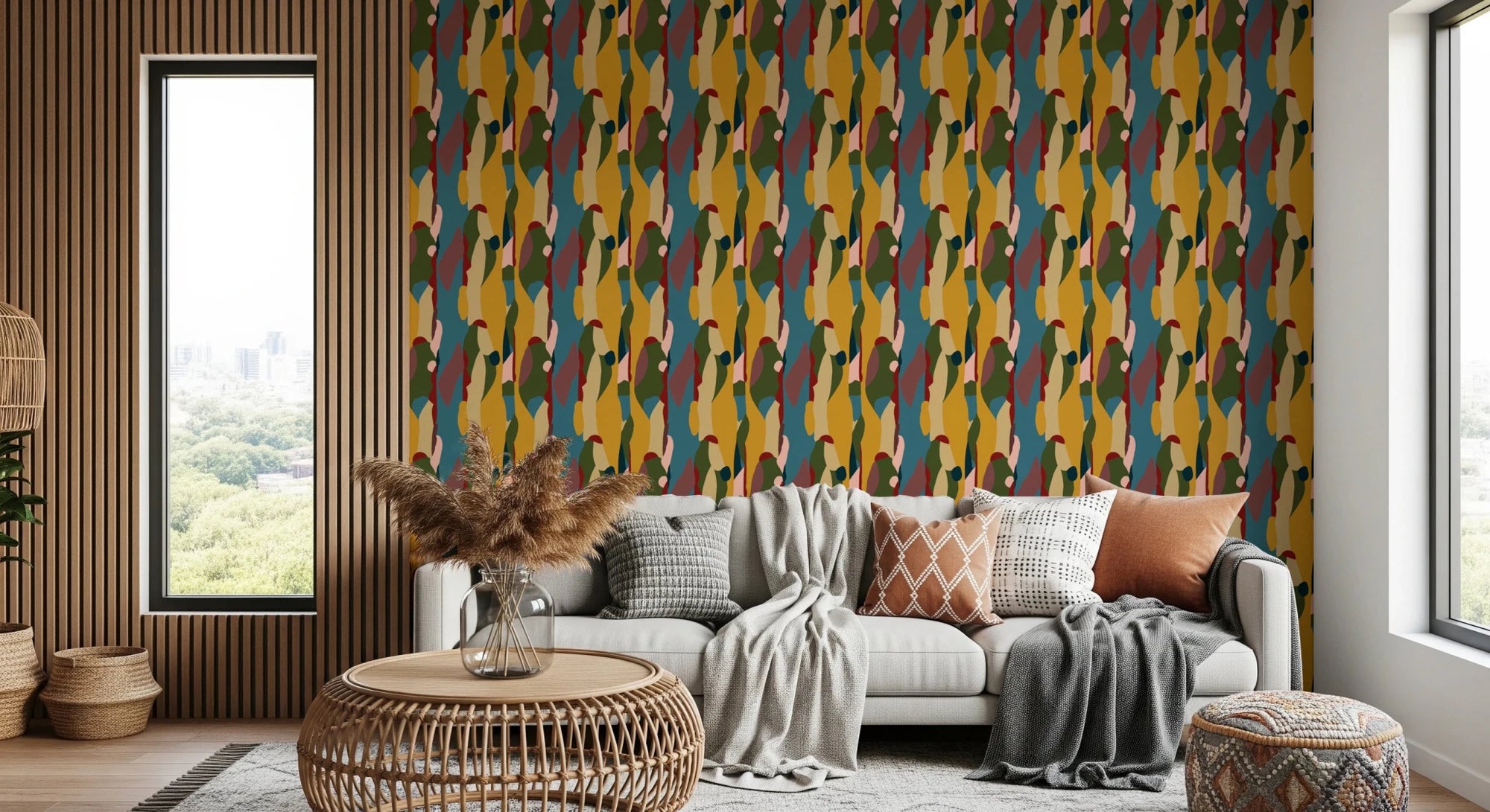 Graphic design elements define this Shapes Modern Geometry Wallpaper.
